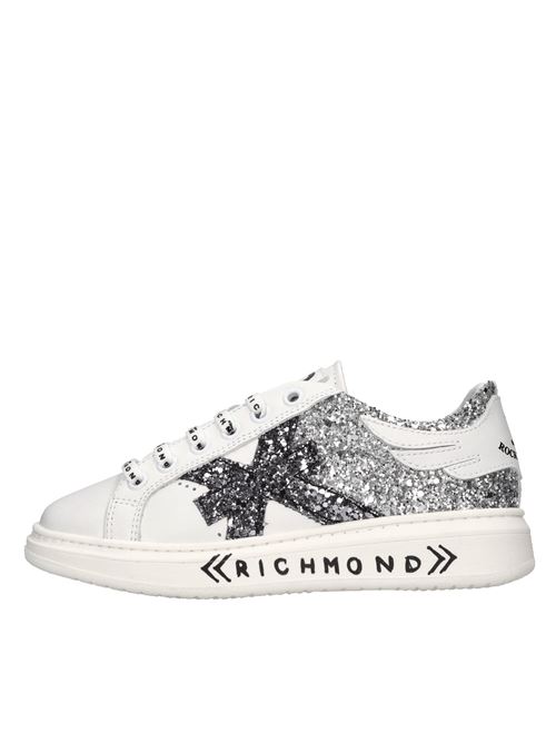 Sneakers in pelle e glitter JOHN RICHMOND | 22807 BBIANCO-ARGENTO